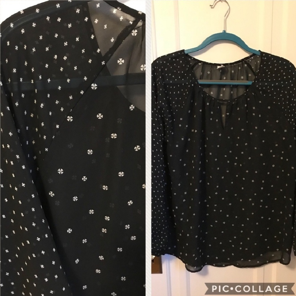 Old Navy Sheer Black & White Top